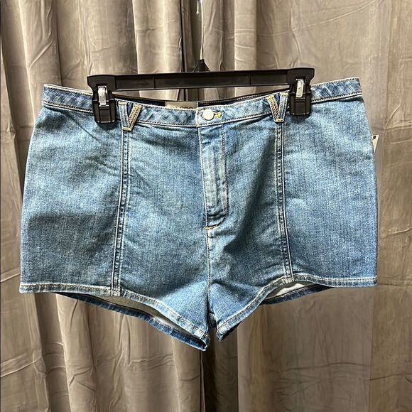 Anthropologie PILCRO LOW-RISE MICRO SHORTS Denim Blue Size 31 - Picture 4 of 7